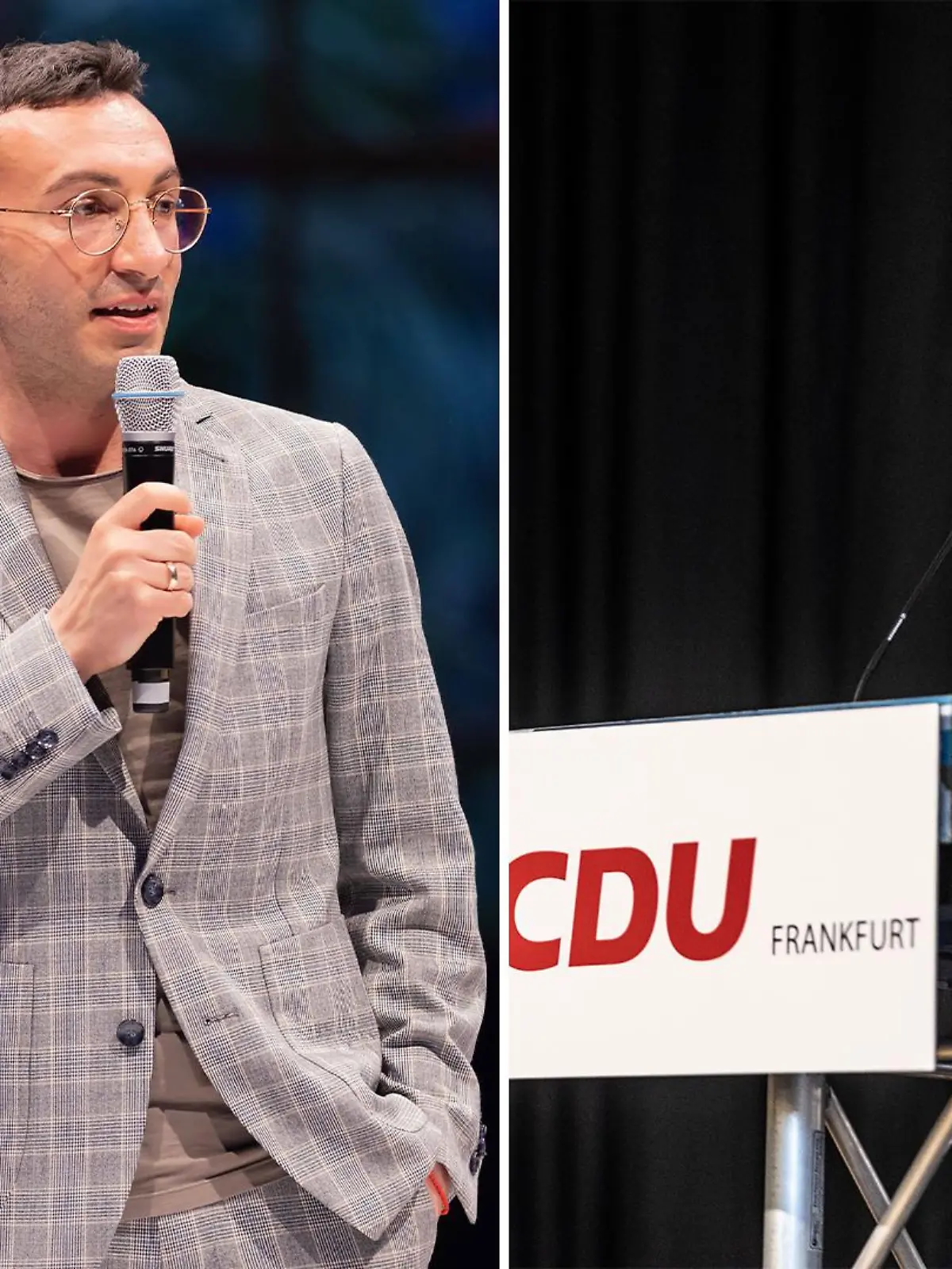 Frankfurts Oberbürgermeisteranwärter Mike Josef (SPD) und Uwe Becker (CDU).
