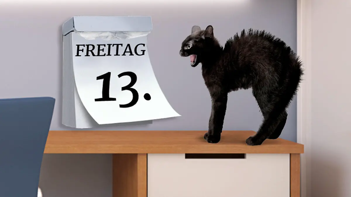 Freitag, der 13. mit schwarzer Katze