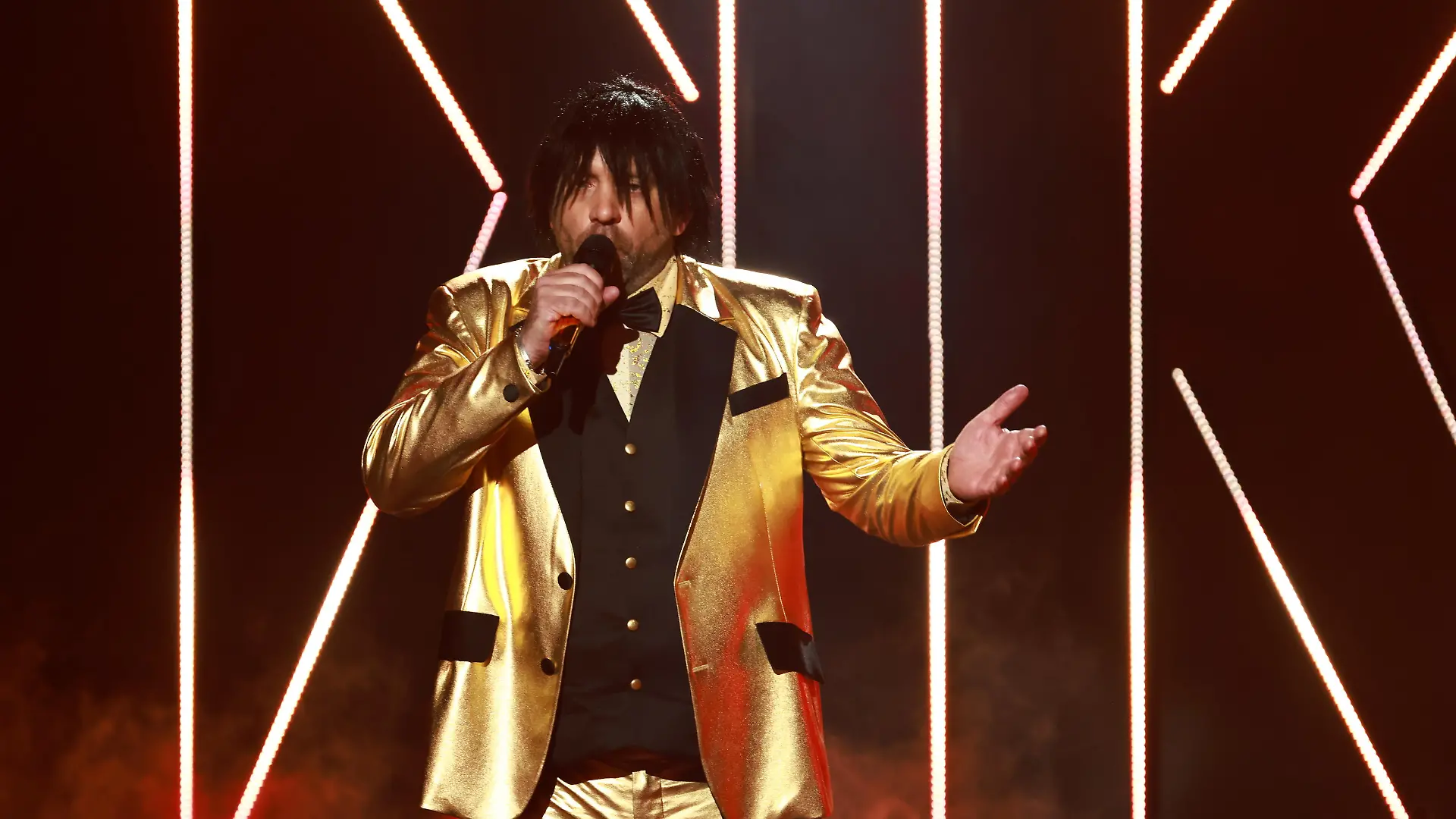 Ikke Hüftgold (Lied mit gutem Text) bei Unser Lied für Liverpool: Der deutsche ESC Vorentscheid in Köln
/ 030323
*** Our Song for Liverpool: The preliminary round for Germany's representative for the Eurovision Song Contest in Cologne, Germany - 03 Mar 2023 ***