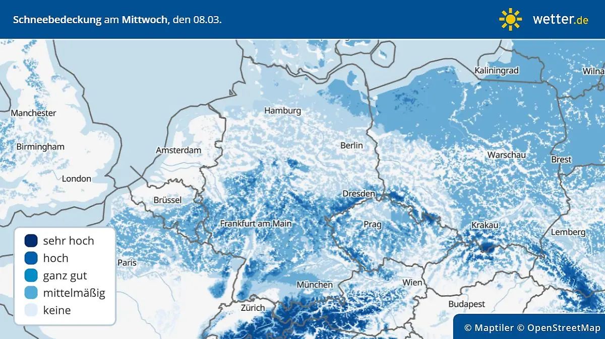 snowCover schneebedeckung mittwoch