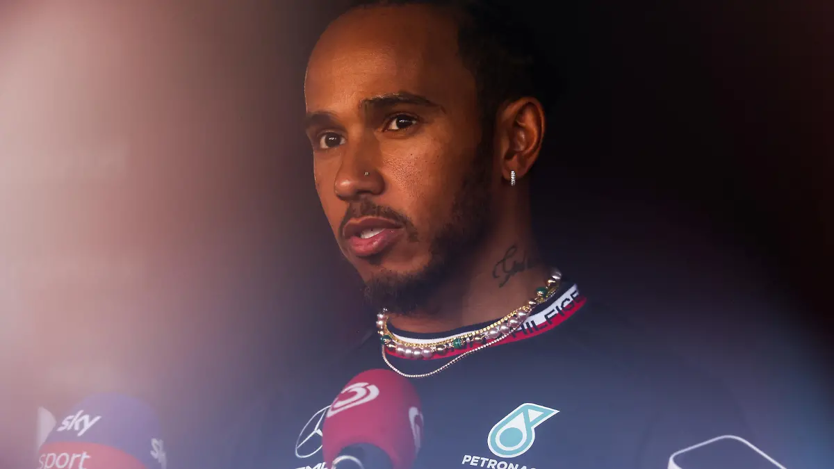March 2, 2023, Sakhir, Bahrain: Lewis Hamilton of Mercedes attends TV Pen ahead Bahrain Grand Prix of 2023 Formula One World Championship at Bahrain International Circuit on March 2, 2023 in Bahrain, Bahrain. (Credit Image: © Beata Zawrzel/ZUMA Press Wire) / action press