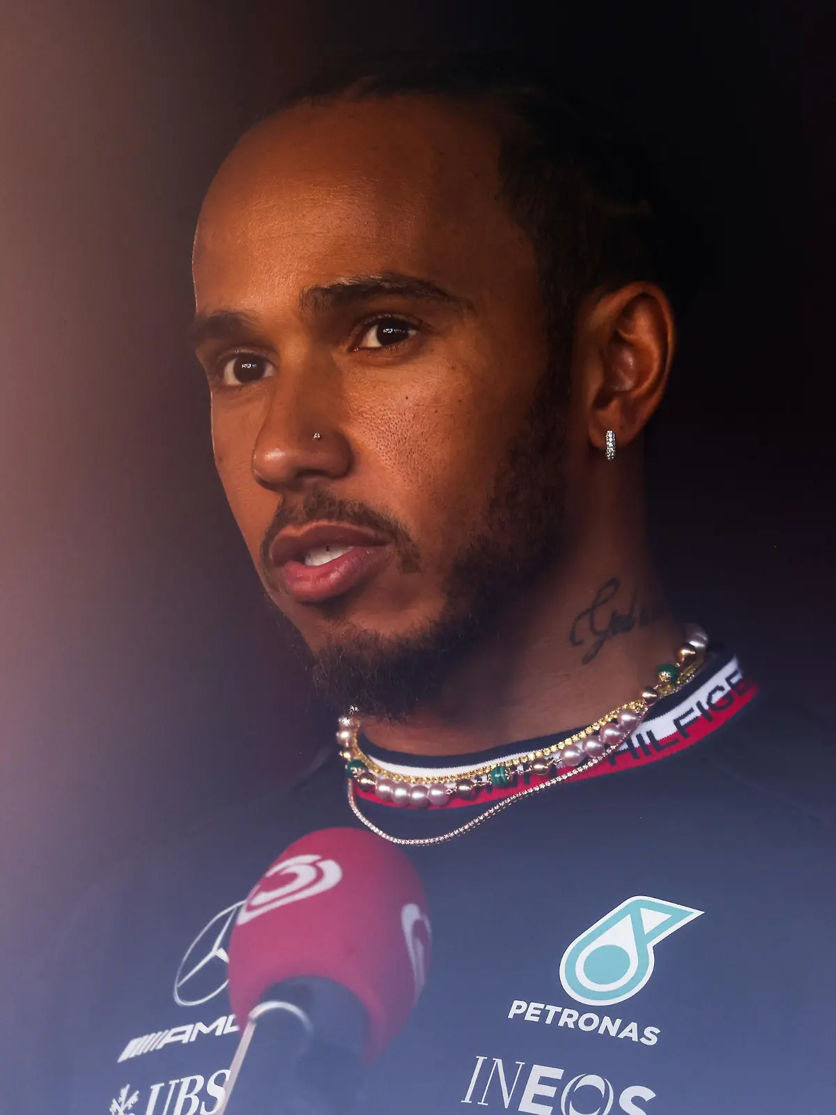 March 2, 2023, Sakhir, Bahrain: Lewis Hamilton of Mercedes attends TV Pen ahead Bahrain Grand Prix of 2023 Formula One World Championship at Bahrain International Circuit on March 2, 2023 in Bahrain, Bahrain. (Credit Image: © Beata Zawrzel/ZUMA Press Wire) / action press