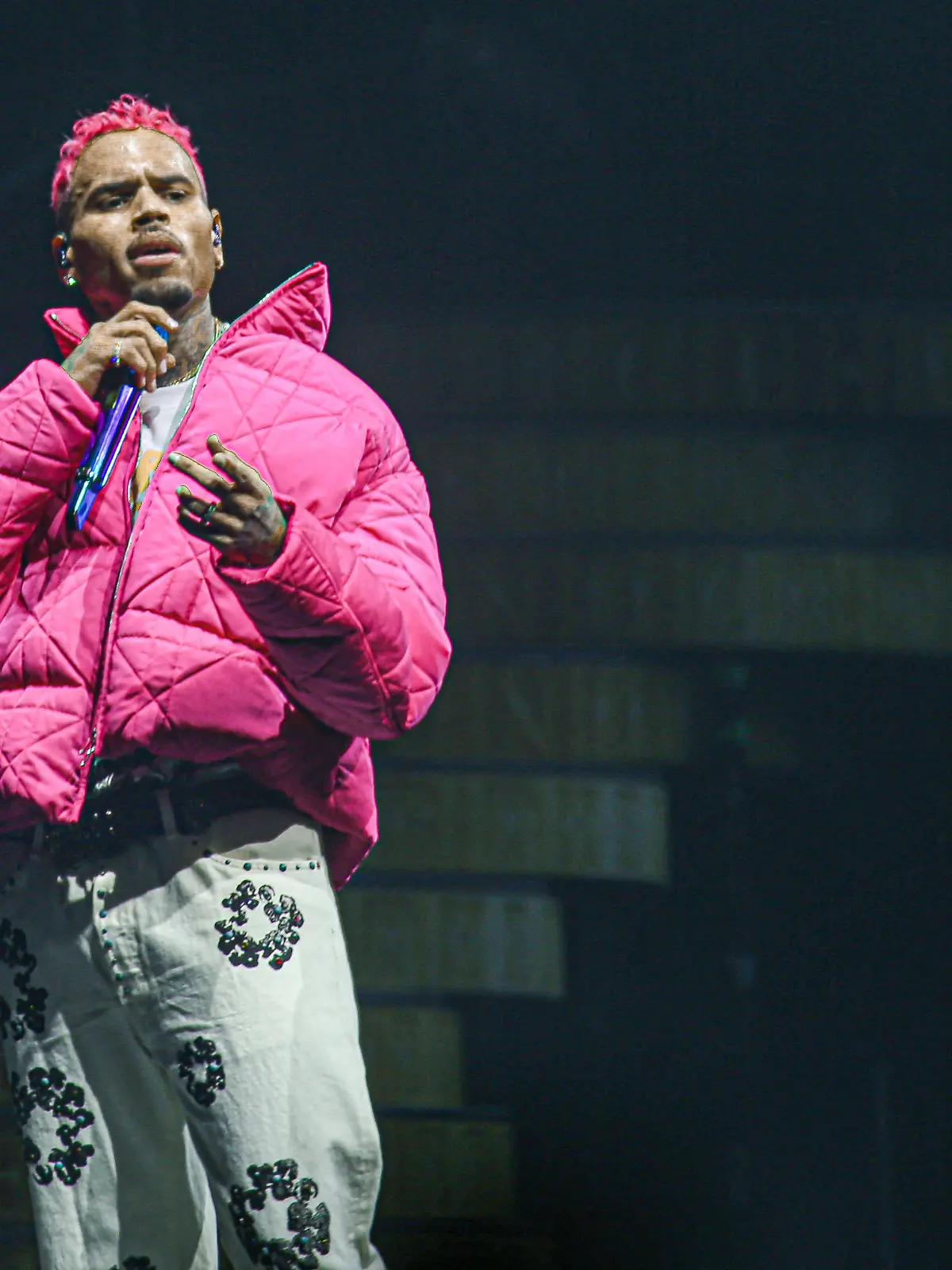 Chris Brown en concert à l'Accor Hotel Arena (Bercy) à Paris, le 23 février 2023. Chris Brown in concert at the Accor Hotel Arena (Bercy) in Paris, February 23, 2023.
