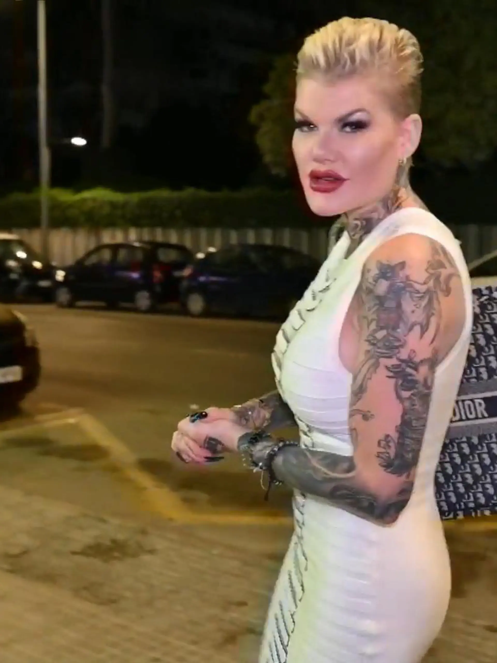 Melanie Müller nach einem Auftritt auf Mallorca