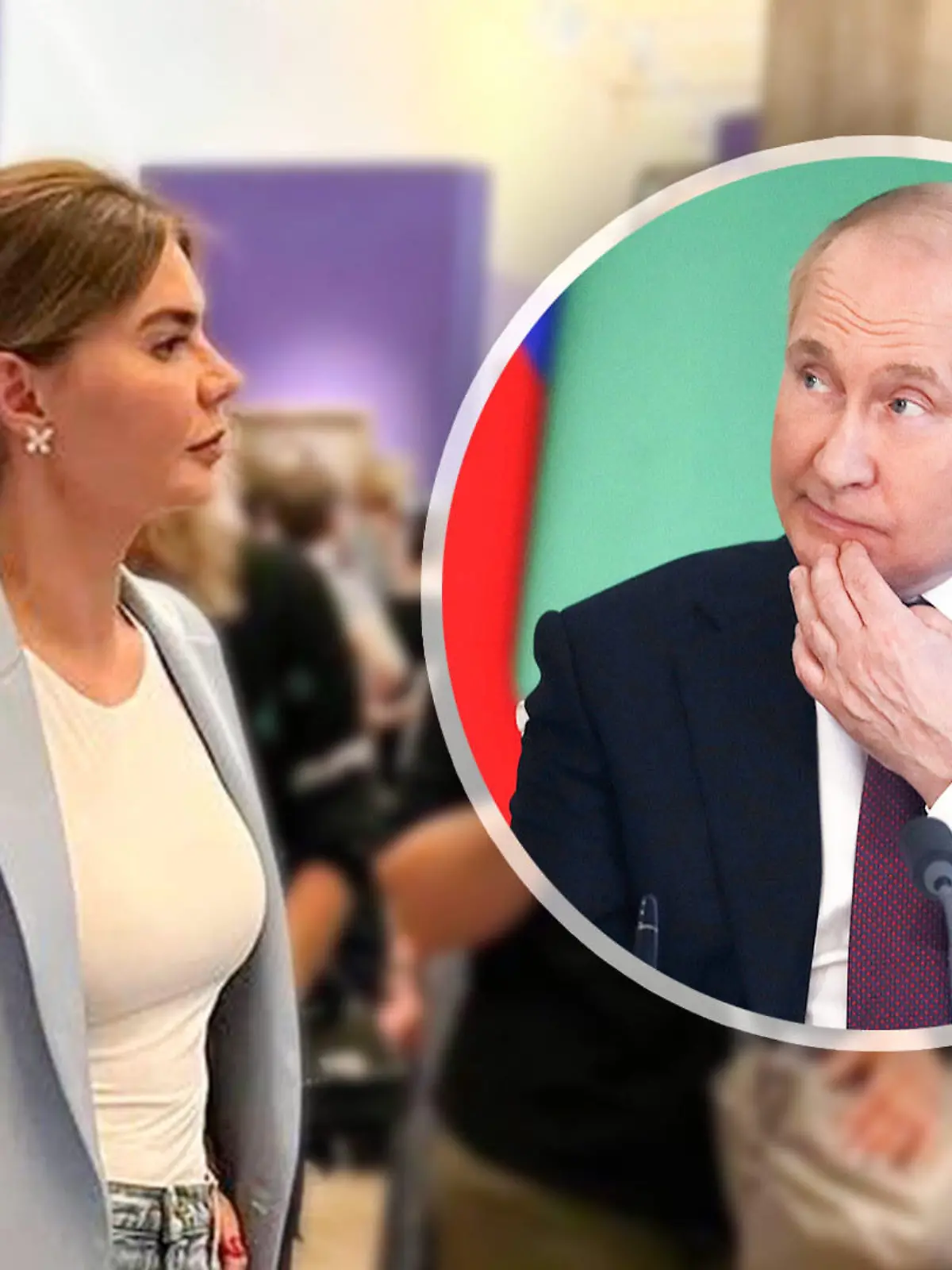 Im blauen Blazer besuchte die angebliche Putin-Geliebte Alina Kabajewa ein Museum in St. Petersburg.