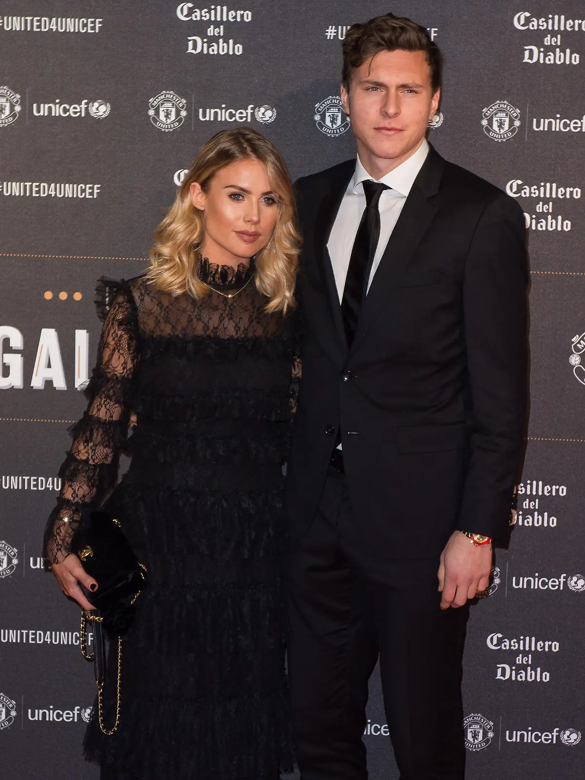United for Unicef Gala Dinner. Victor Lindelof and Maja Nilsson attend a gala dinner at Old Trafford in Manchester, held by Manchester United and Unicef to raise funds for the charity. Picture date: Wednesday November 15, 2017. Photo credit should read: Peter Powell/PA Wire URN:33738937