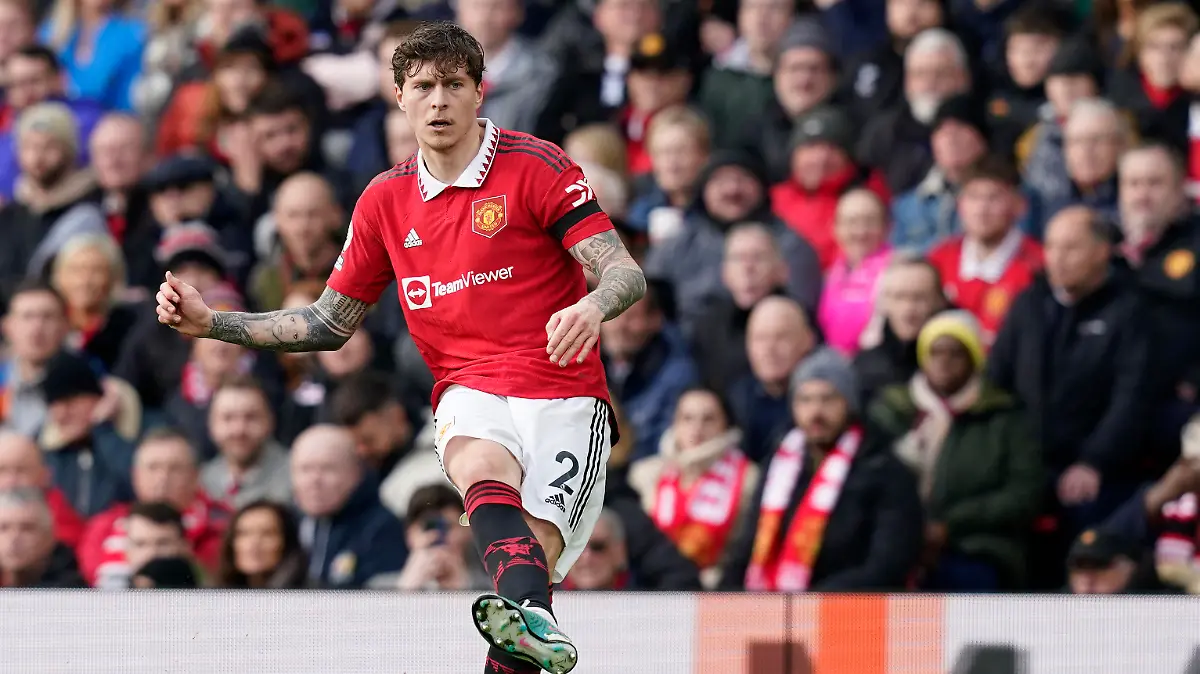 February 19, 2023, Manchester: Manchester, England, 19th February 2023. Victor Lindelof of Manchester United during the Premier League match at Old Trafford, Manchester. Photo via Newscom picture alliance
