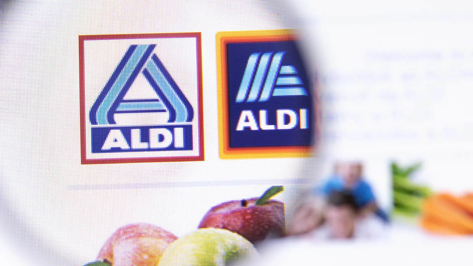 Los Angeles, California, USA - 25 February 2020: Aldi website homepage icon. Aldi.com logo visible on display screen, Illustrative Editorial.