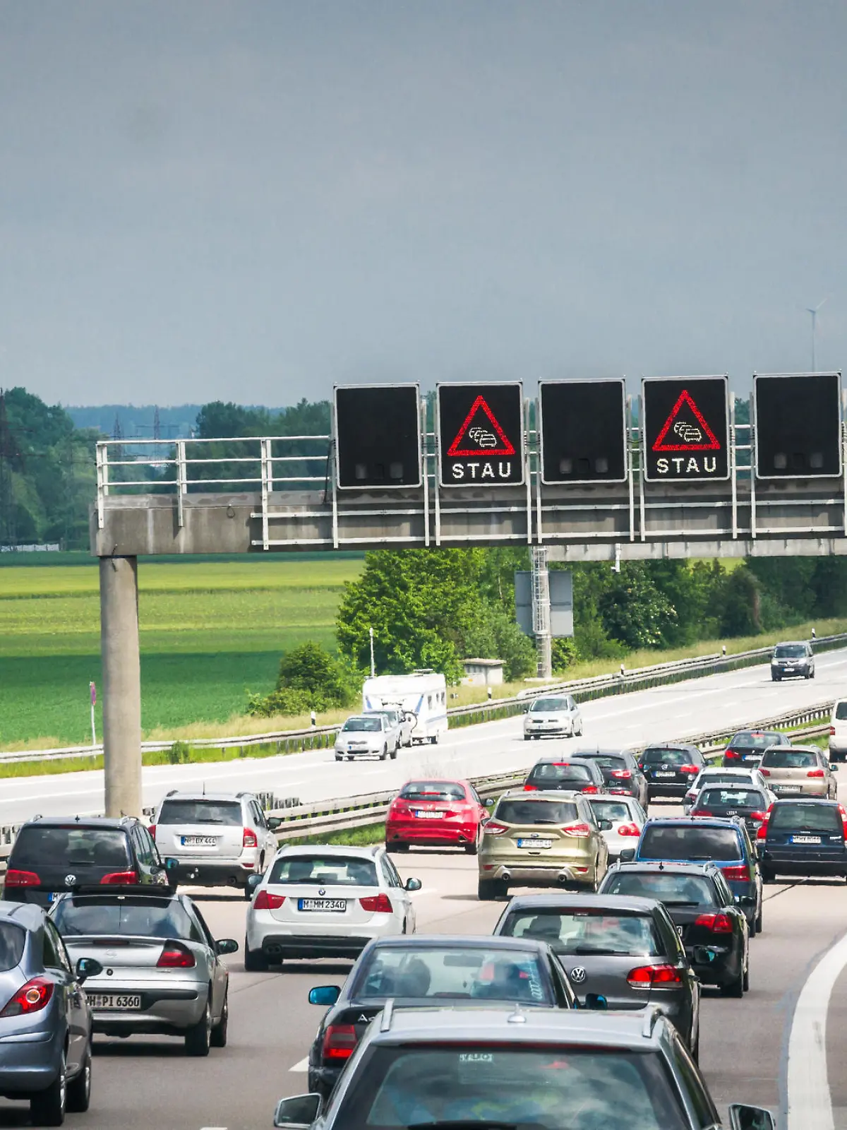 Stau auf Autobahn