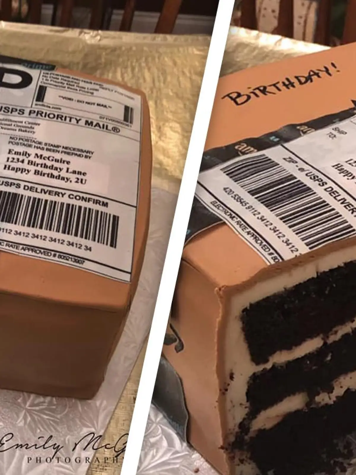 Geburtstagskuchen in Form eines Amazon-Pakets