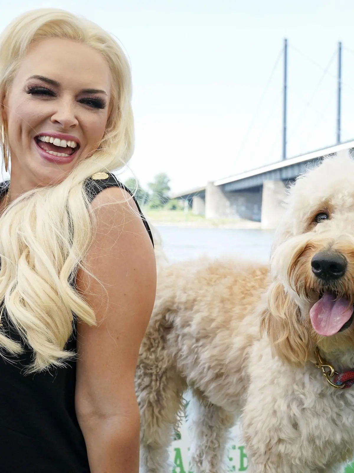 Daniela Katzenberger bei der Eröffnung einer schwimmenden Hundewiese auf einem 1.000 qm großem Ponton mit Rollrasen, Hundeparcours und Pop-Up-Store auf dem Rhein. Düsseldorf, 07.06.2019 *** Daniela Katzenberger at the opening of a floating dog meadow on a 1,000 sqm pontoon with rolled turf, dog course and pop up store on the Rhine Düsseldorf, 07 06 2019 Foto:xJ.xKrickx/xFuturexImage  