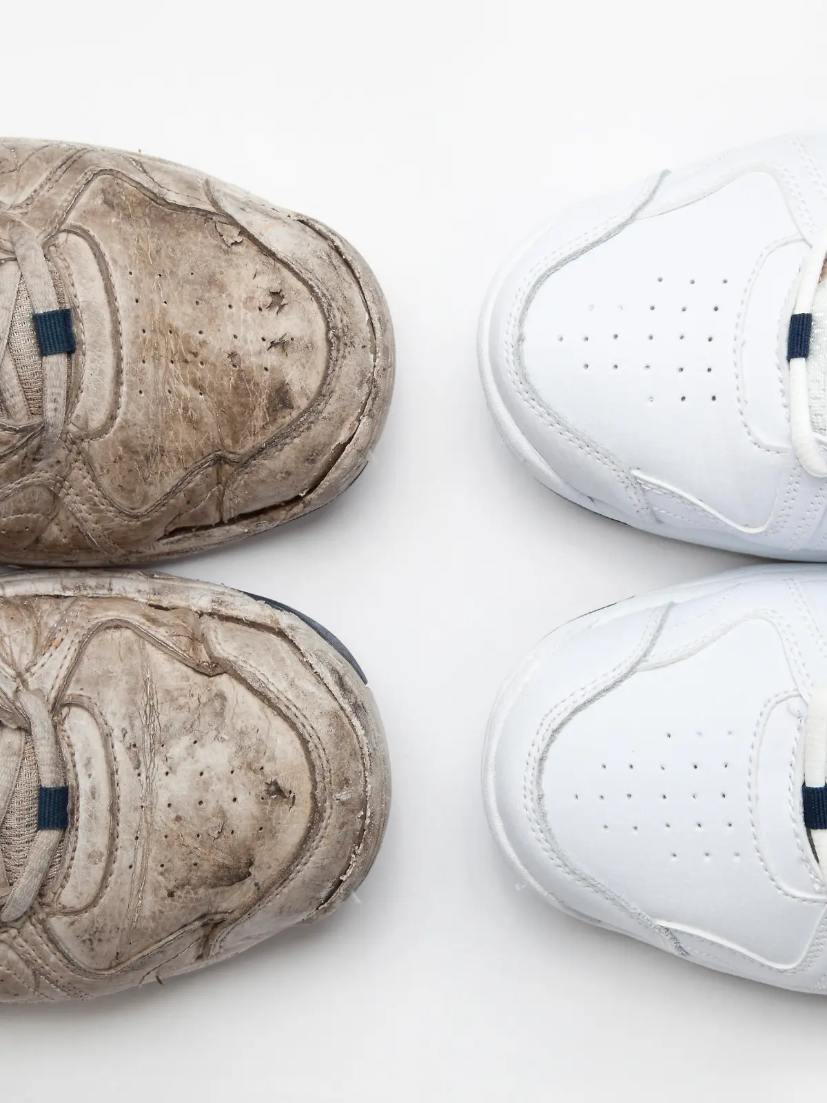 comparison of old and new sneakers