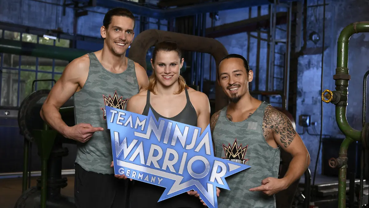 BU: Das Team "Queen of Kingz": Benedikt Sigmund (l.), Arleen Schüßler (Kapitänin) und Jun Kim.
BB: Zweite Staffel, Foto: TVNOW / Markus Hertrich, AZ 02.05.2019, AZ 03, AZ03, Gruppenfoto, neutral