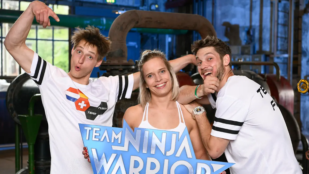 BU: Das Team "Fusion": Moritz Hans (Kapitän, l.), Astrid Sibon und Chris Harmat.
BB: Zweite Staffel, Foto: TVNOW / Markus Hertrich, AZ 03.05.2019, AZ 04, AZ04, Gruppenfoto, neutral