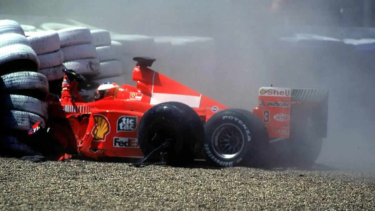 10.11.2007Michael Schumacher crashes at Silverstone in 1999 - Michael Schumacher Story - www.xpb.cc, EMail: info@xpb.cc - copy of publication required for printed pictures. Every used picture is fee-liable. © Copyright: Photo4 / xpb.cc - LEGAL NOTICE: THIS PICTURE IS NOT FOR USE IN ITALY