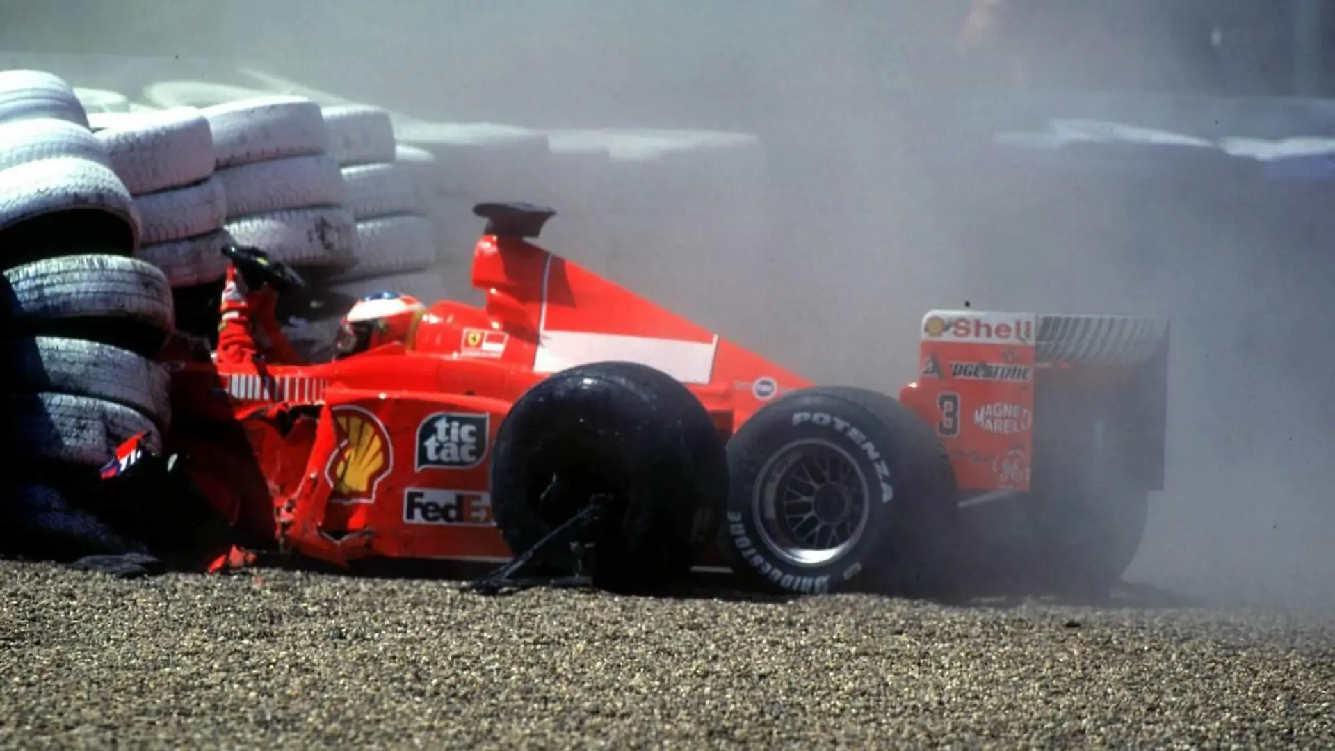 10.11.2007Michael Schumacher crashes at Silverstone in 1999 - Michael Schumacher Story - www.xpb.cc, EMail: info@xpb.cc - copy of publication required for printed pictures. Every used picture is fee-liable. © Copyright: Photo4 / xpb.cc - LEGAL NOTICE: THIS PICTURE IS NOT FOR USE IN ITALY