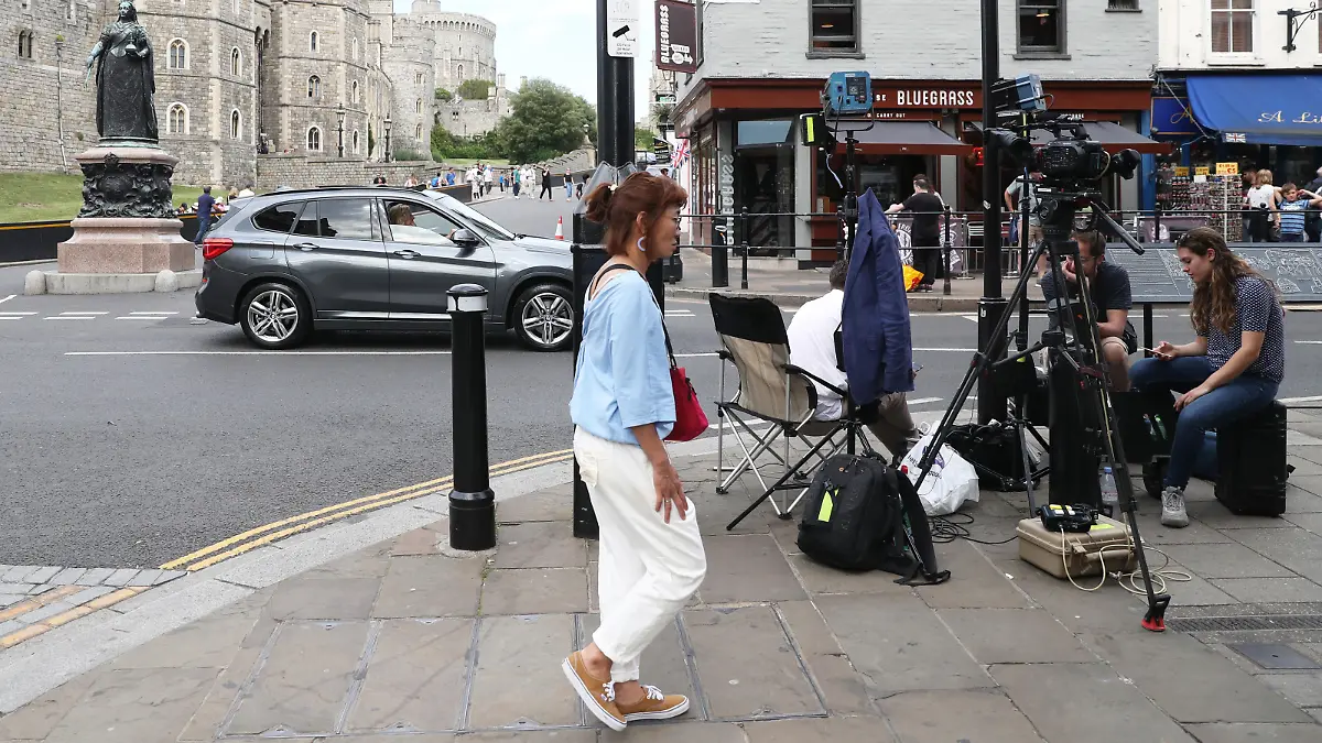 Kameraleute vor dem Schloss Windsor zur Taufe von Royal-Baby Archie Harrison