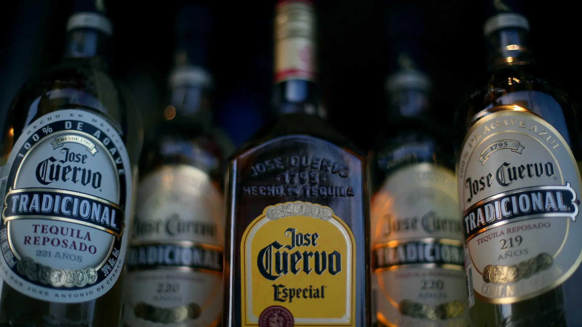 FILE PHOTO: Bottles of Jose Cuervo Tequila rest on a shelf in Mexico City, Mexico, February 8, 2017. REUTERS/Edgard Garrido/File Photo