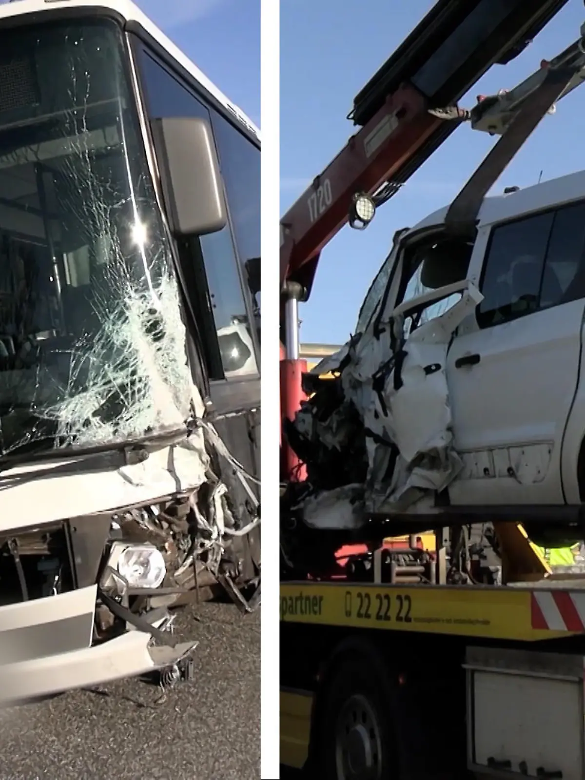 Im hessischen Wetteraukreis kam ein 75-jähriger Fordfahrer von der Fahrbahn ab und prallte gegen einen entgegenkommenden Bus. Hierbei handelte es sich um eine Sonderfahrt einer Einrichtung für Menschen mit Behinderung.