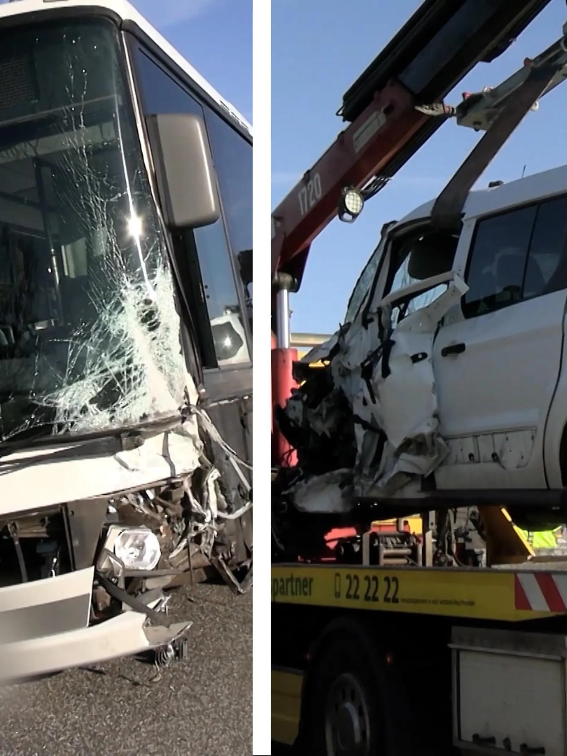 Im hessischen Wetteraukreis kam ein 75-jähriger Fordfahrer von der Fahrbahn ab und prallte gegen einen entgegenkommenden Bus. Hierbei handelte es sich um eine Sonderfahrt einer Einrichtung für Menschen mit Behinderung.