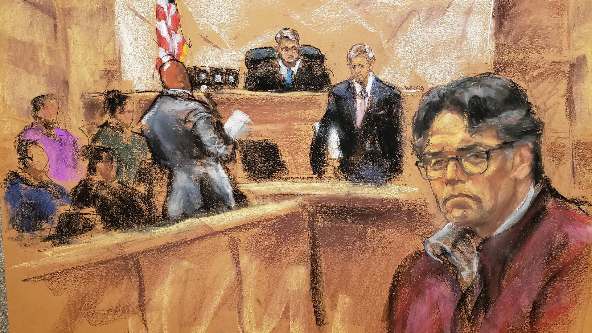 Nxivm leader Keith Raniere, facing charges including racketeering, sex trafficking and child pornography, appears in U.S. Federal Court in Brooklyn, New York, U.S., June 19, 2019. REUTERS/Jane Rosenberg