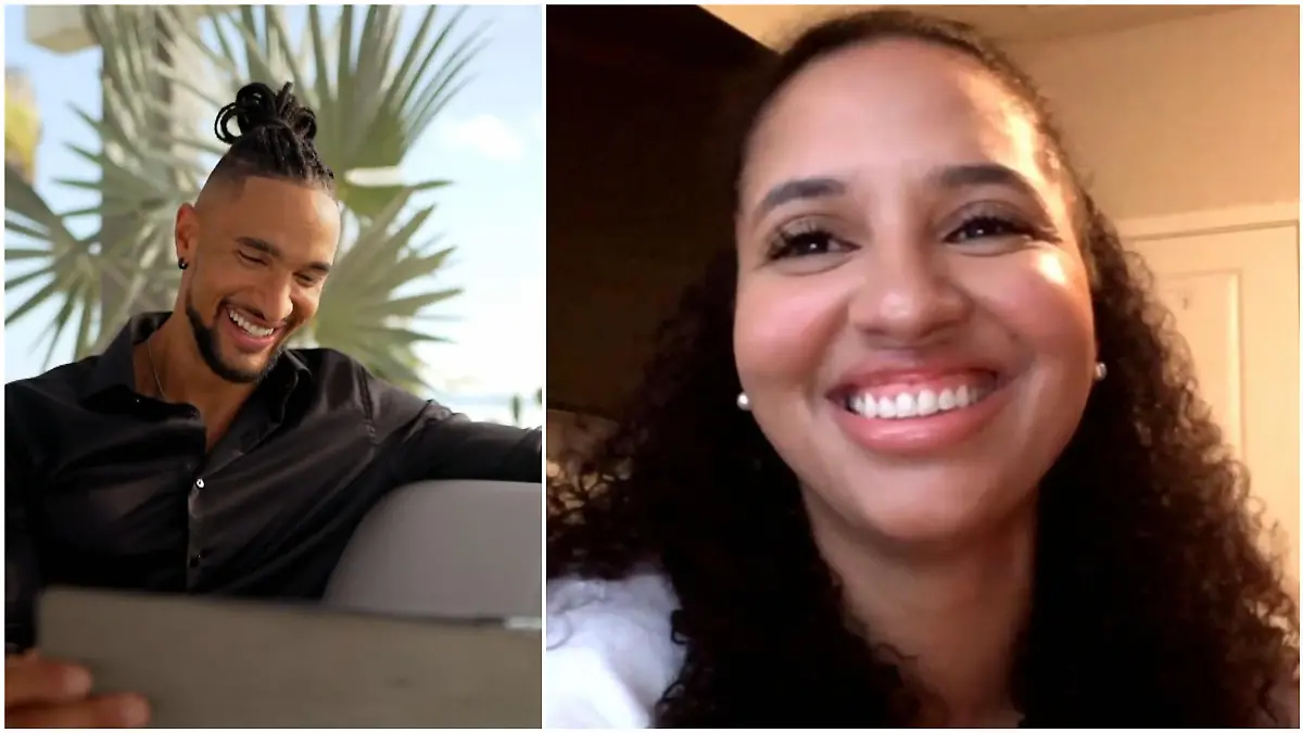 Das ist Davids Zwillingsschwester Charlene.