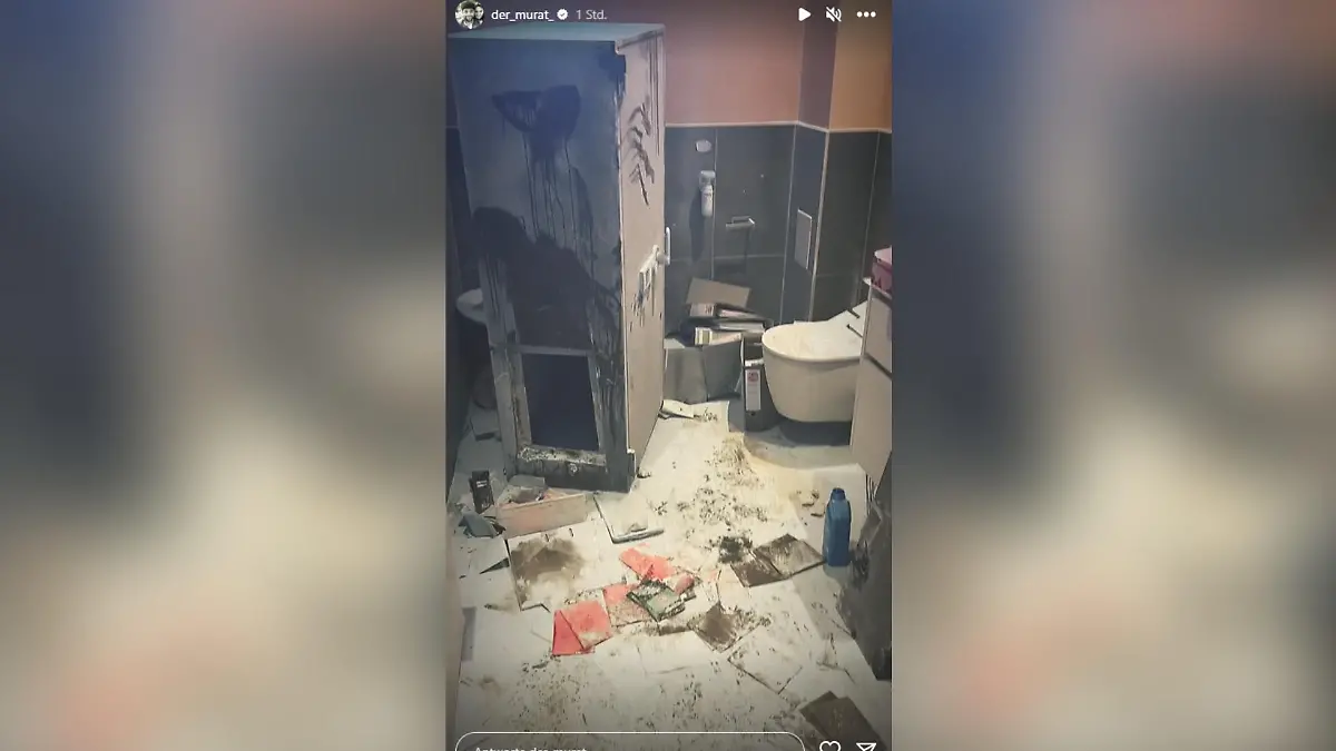 Sally Özcans Ehemann Murat teilt in seiner Instagram-Story ein Video, in dem das Ausmaß des Einbruchs deutlich wird. Quelle: instagram/der_murat_