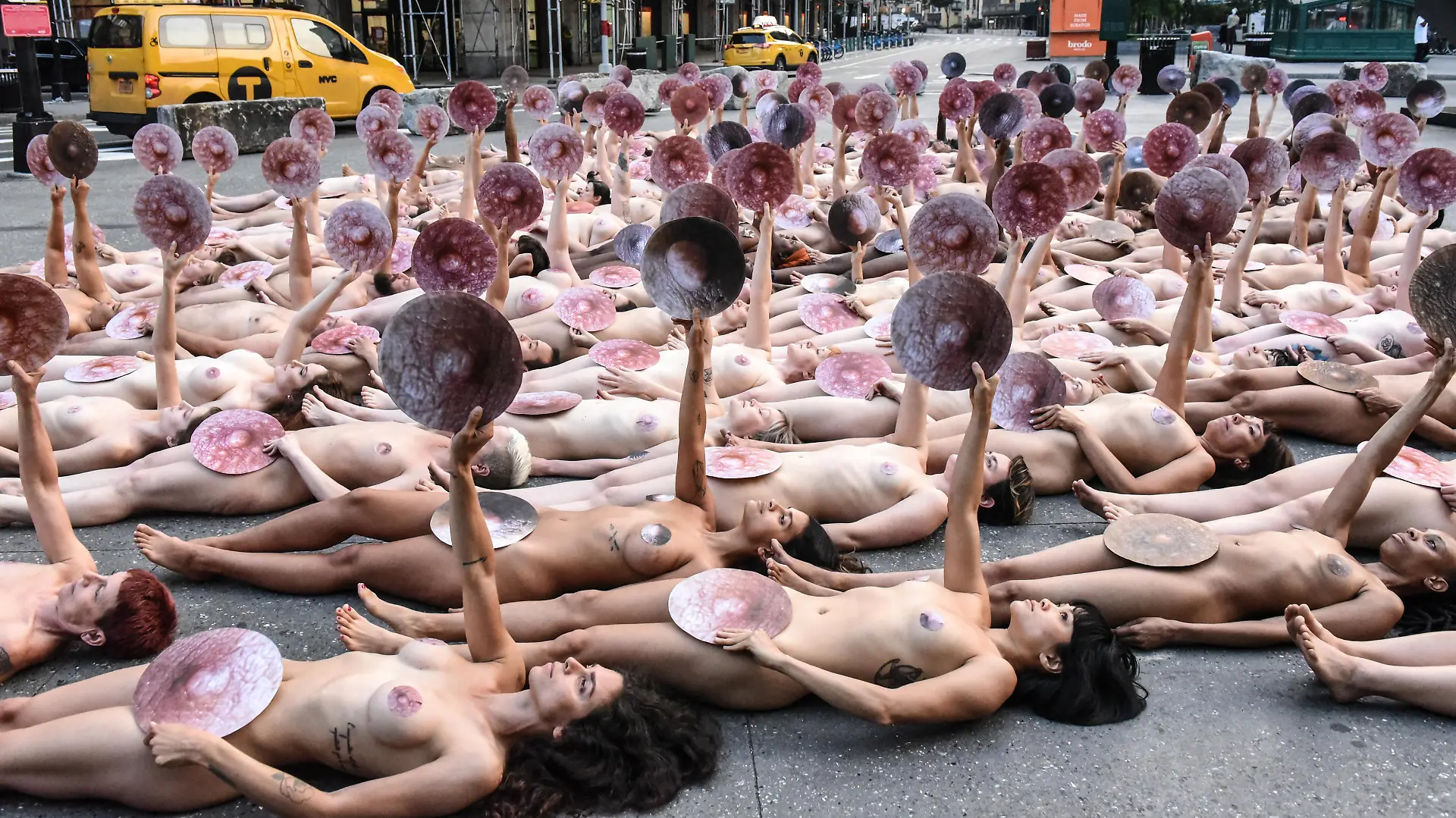 Nackte Frauen demonstrierten in New York