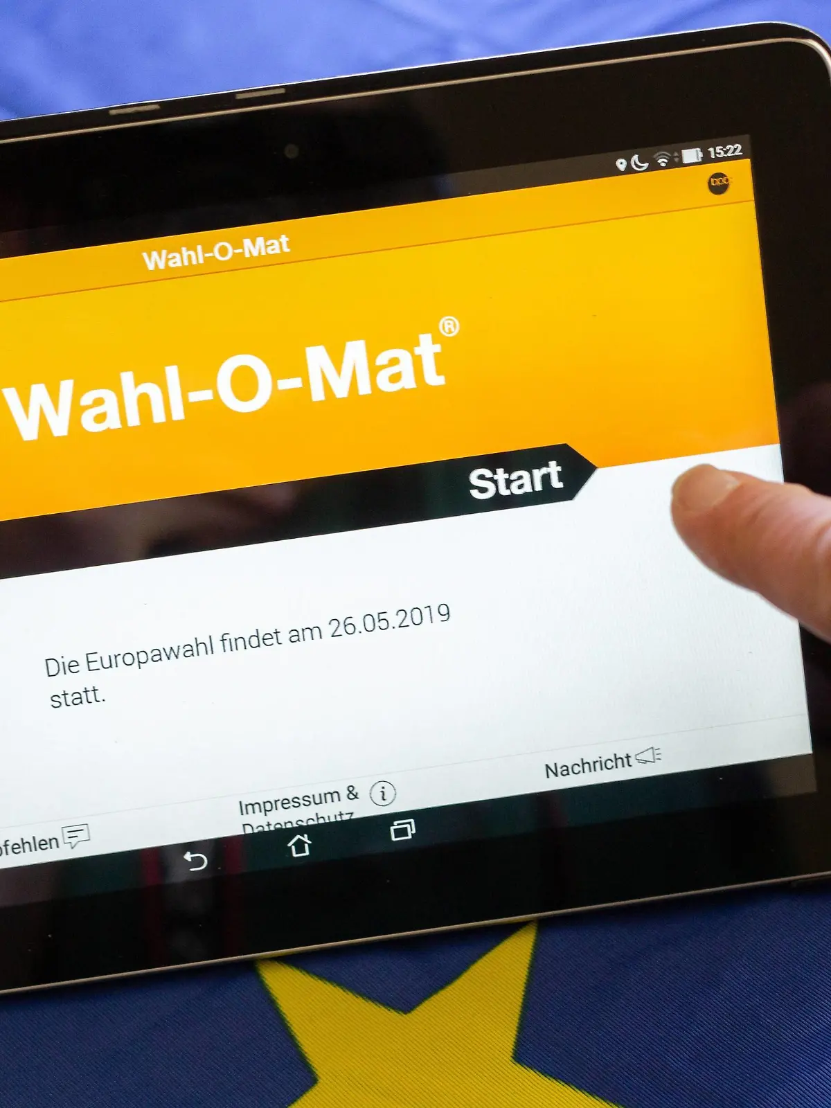 Wahl-O-Mat fuer die Europawahl in Deutschland am 26.05.2019. Wahlomat *** Election of O Mat for the European elections in Germany on 26 05 2019 Wahlomat  