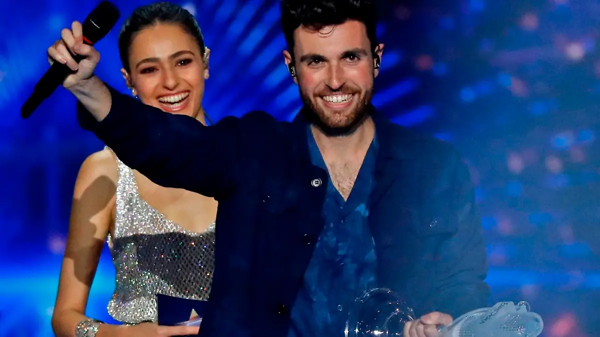 Netherlands' Duncan Laurence celebrates after winning the 64th edition of the Eurovision Song Contest 2019 at Expo Tel Aviv on May 19, 2019, in the Israeli coastal city. (Photo by Jack GUEZ / AFP)        (Photo credit should read JACK GUEZ/AFP/Getty Images)