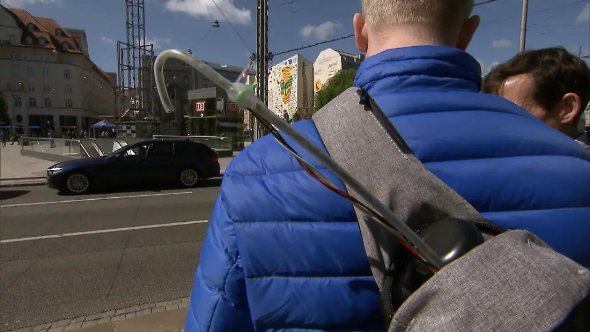 Feinstaub-Messung per Rucksack Modellversuch in Leipzig