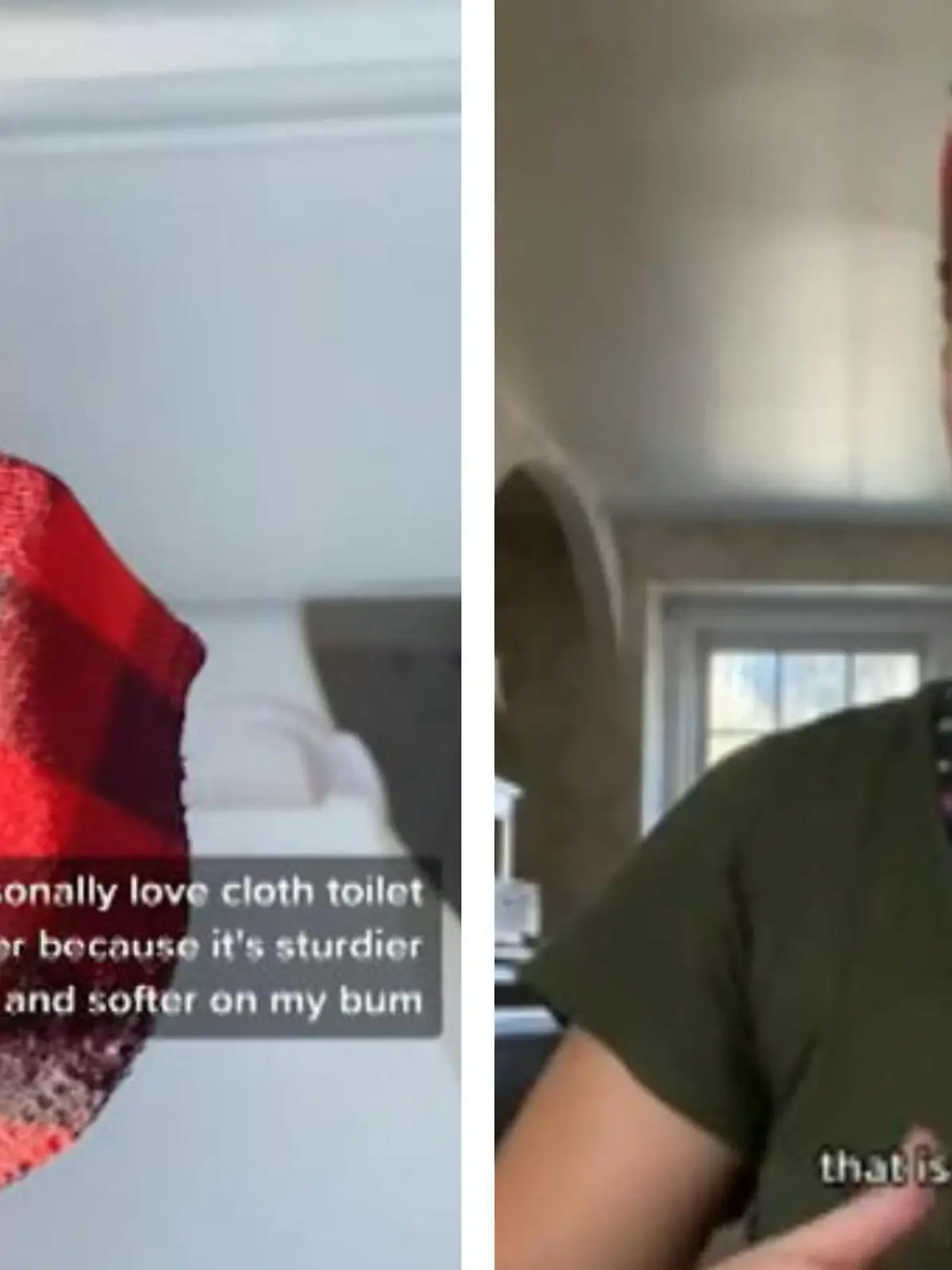 Die einen nehmen Toilettenpapier, die anderen nehmen Stoff – bitte was? Für Öko-TikTokerin Ali ist das ganz normal. Statt übliches Toilettenpapier zu verwenden, näht sie sich ihre eigenen Stoff-Tücher aus alten Weihnachtspyjamas einfach selbst - das sehen Sie im Video.