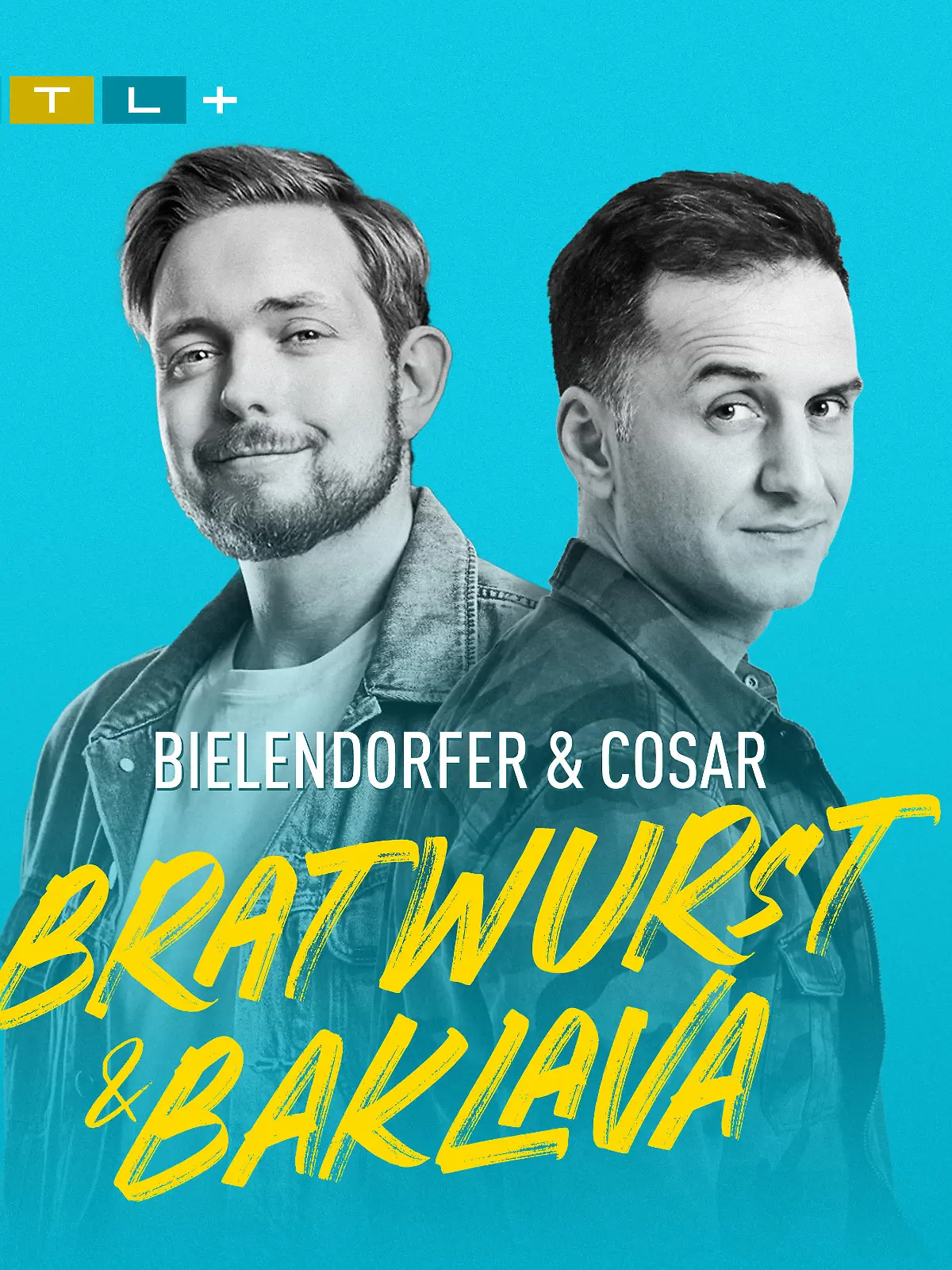 Das Cover vom Podcast "Bratwurst und Baklava" von Bastian Bielendorfer und Özcan Cosar.