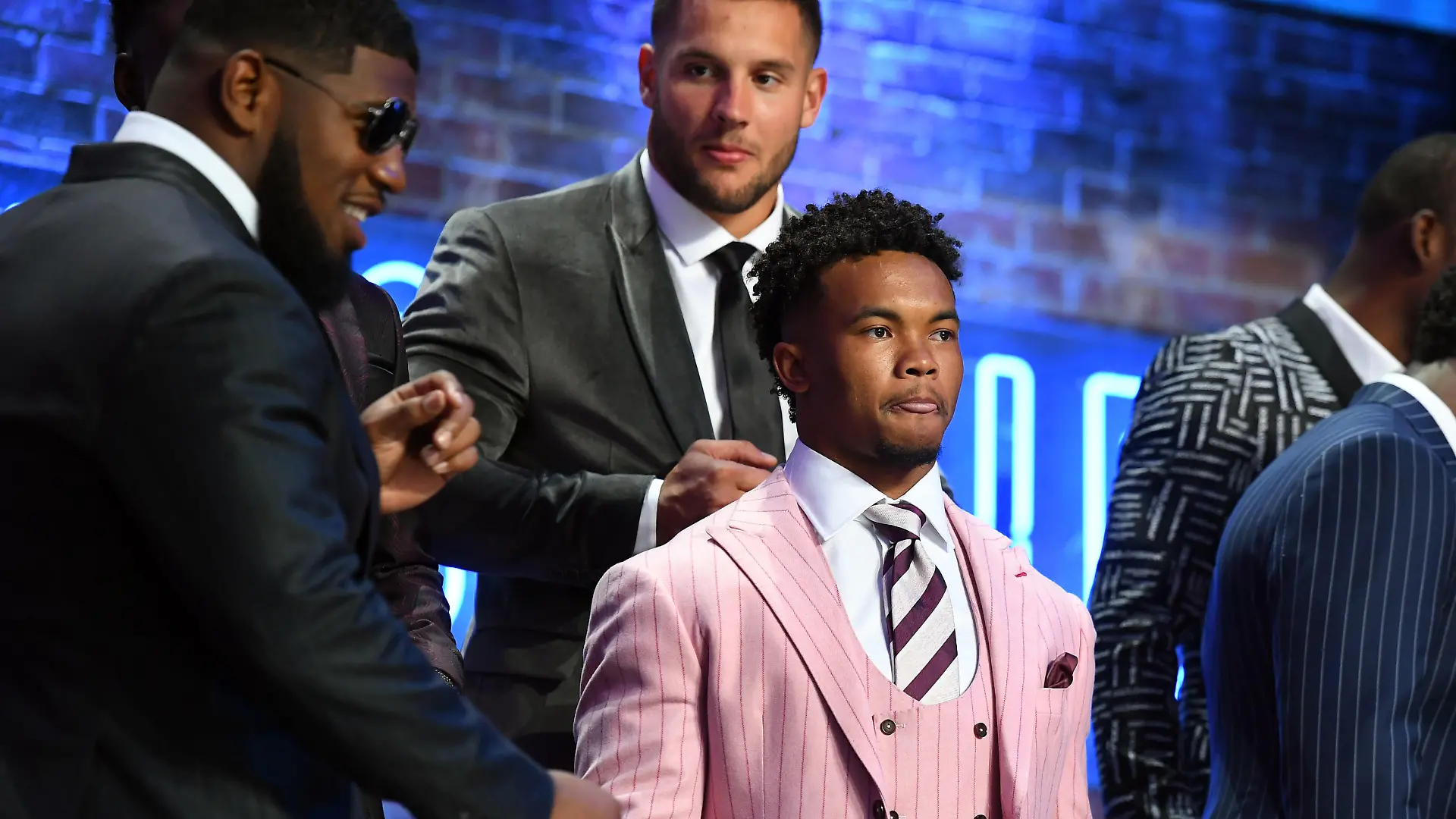 Apr 25, 2019; Nashville, TN, USA; Kyler Murray (Oklahoma) takes the stage prior to the first round of the 2019 NFL Draft in Downtown Nashville. Mandatory Credit: Christopher Hanewinckel-USA TODAY Sports