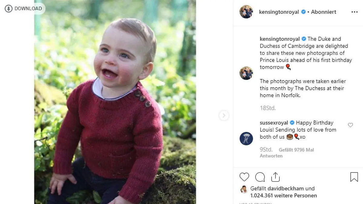 ist diese Botschaft bei Instagram von Herzogin Meghan selbst?