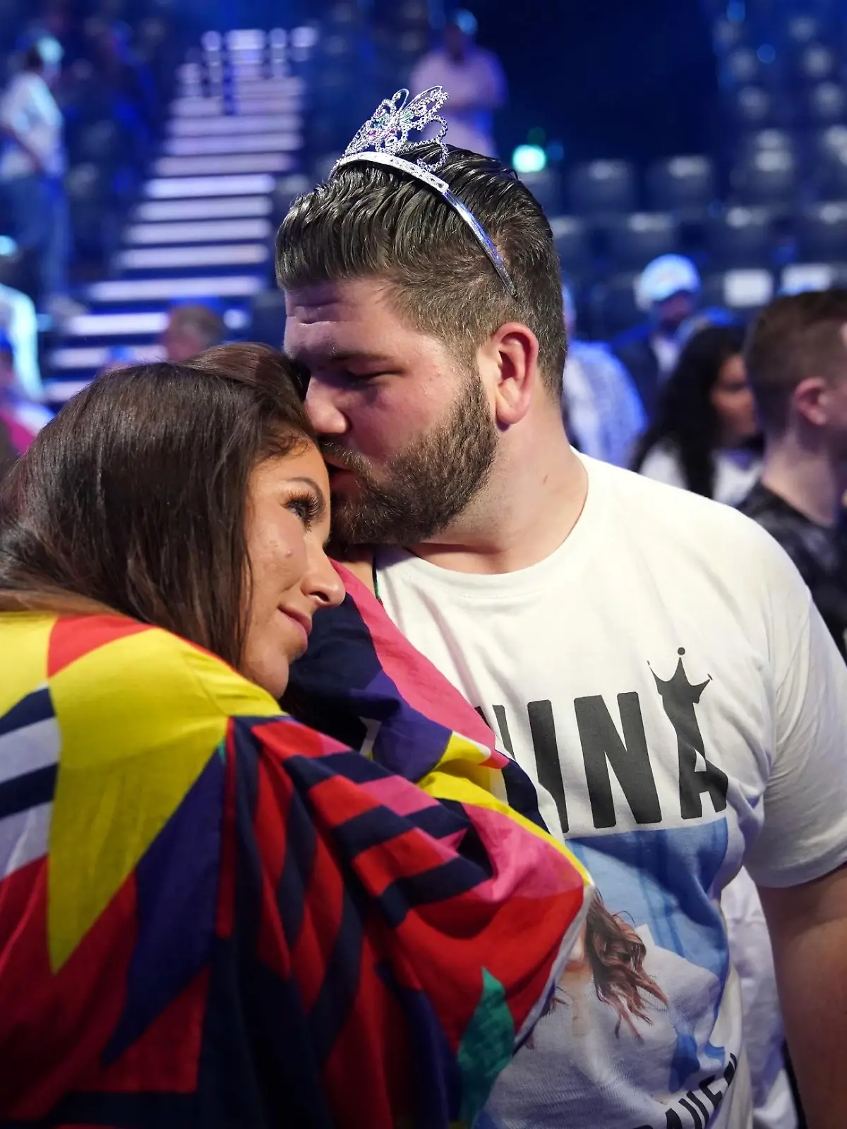Janina el Arguioui ist im Finale. Rechts ihr Freund Christian.
Verwendung der Bilder für Online-Medien ausschließlich mit folgender Verlinkung:"Alle Infos zu "Deutschland sucht den Superstar" im Special bei RTL.de: http://www.rtl.de/cms/sendungen/superstar.html