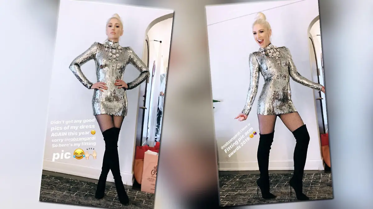 Gwen Stefani präsentiert ihren Followern den Look, den sie bei den ACM Awards trug.