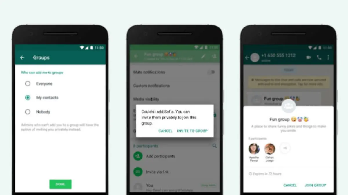 Screenshot Gruppenchat-Einstellung