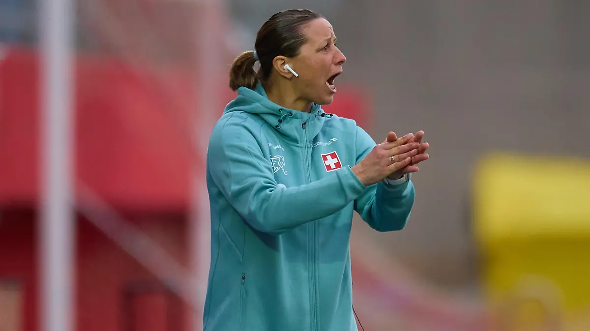 February 17, 2023, Algeciras, Andalusia, Spain: 17.02.2023, Algeciras, Estadio Nuevo Mirador, Friendly Match: Poland - Switzerland, Inka Grings, manager of Swiss National Team (Credit Image: © Fran SantiagoJp/Sport Press Photo via ZUMA Press
