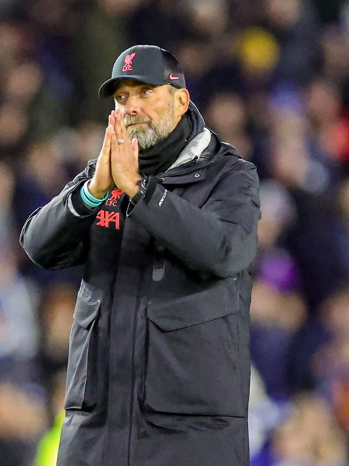 Brighton and Hove Albion v Liverpool Premier League 14/01/2023. Jurgen Klopp Manager of Liverpool appeals to fans at full time during the Premier League match between Brighton and Hove Albion and Liverpool at the American Express Community Stadium, Brighton and Hove, England on 14 January 2023. Editorial use only DataCo restrictions apply See www.football-dataco.com PUBLICATIONxNOTxINxUK , Copyright: xNigelxKeenex PSI-16712-0049