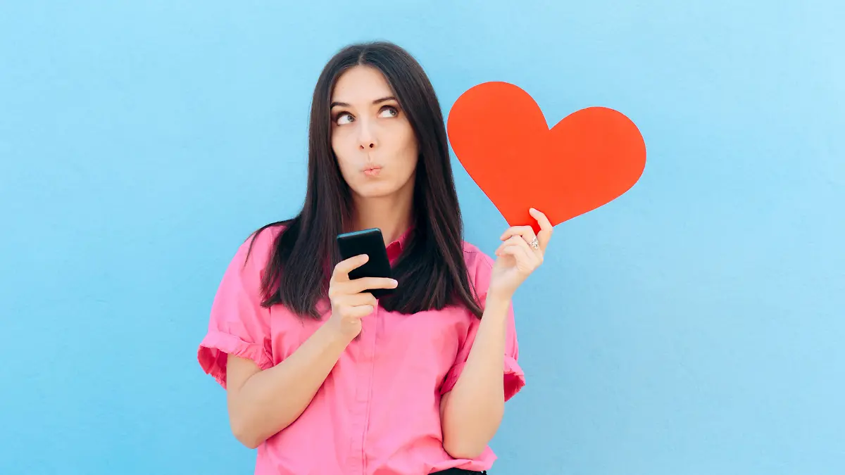 Girl using matrimonial website services on her phone