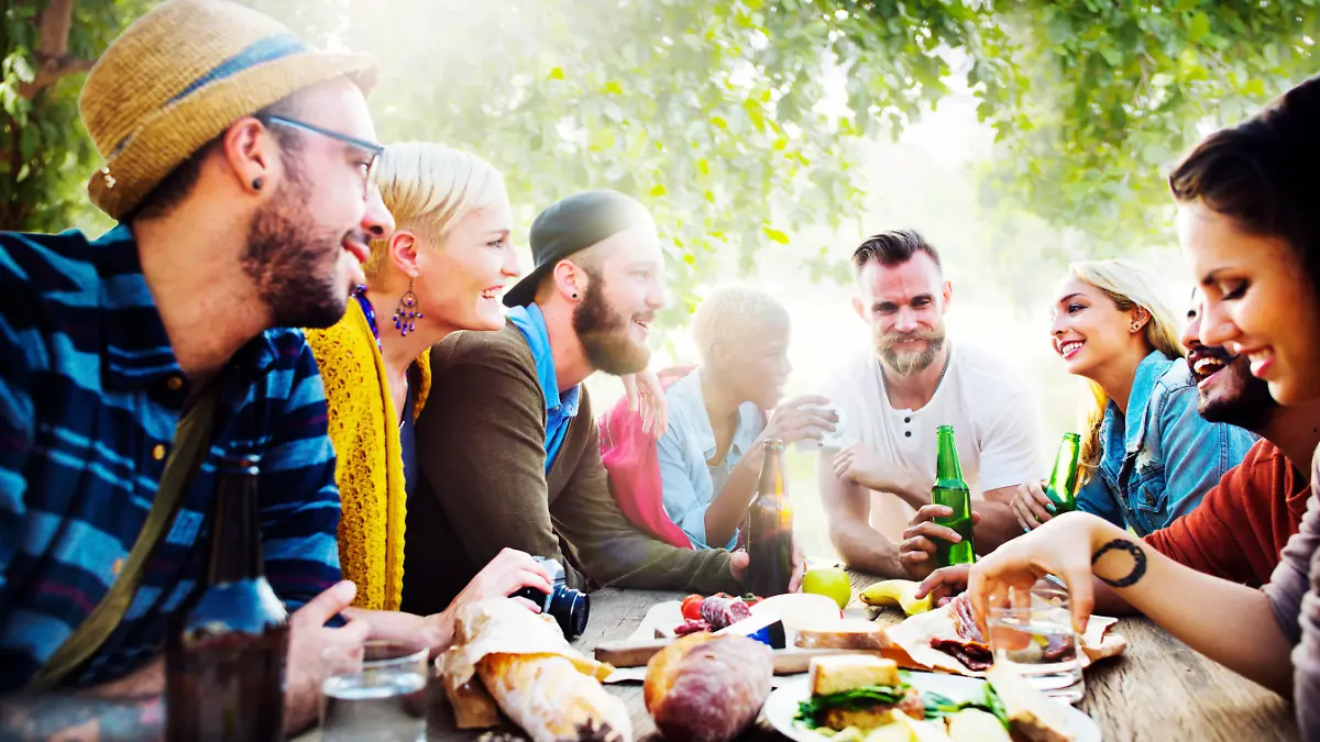 Diverse Yard Summer Friends Fun Bonding Concept