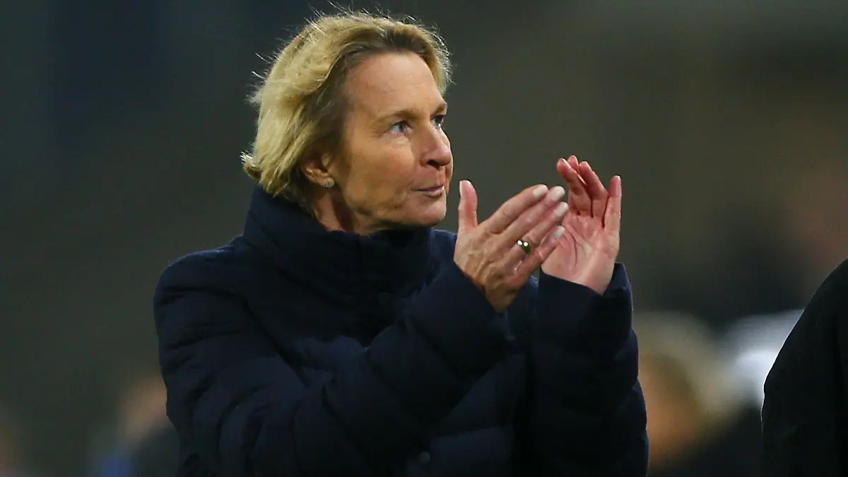 Soccer Football - Women's International Friendly - Germany v Sweden - Schauinsland-Reisen-Arena, Duisburg, Germany - February 21, 2023 Germany coach Martina Voss-Tecklenburg reacts after the match REUTERS/Thilo Schmuelgen