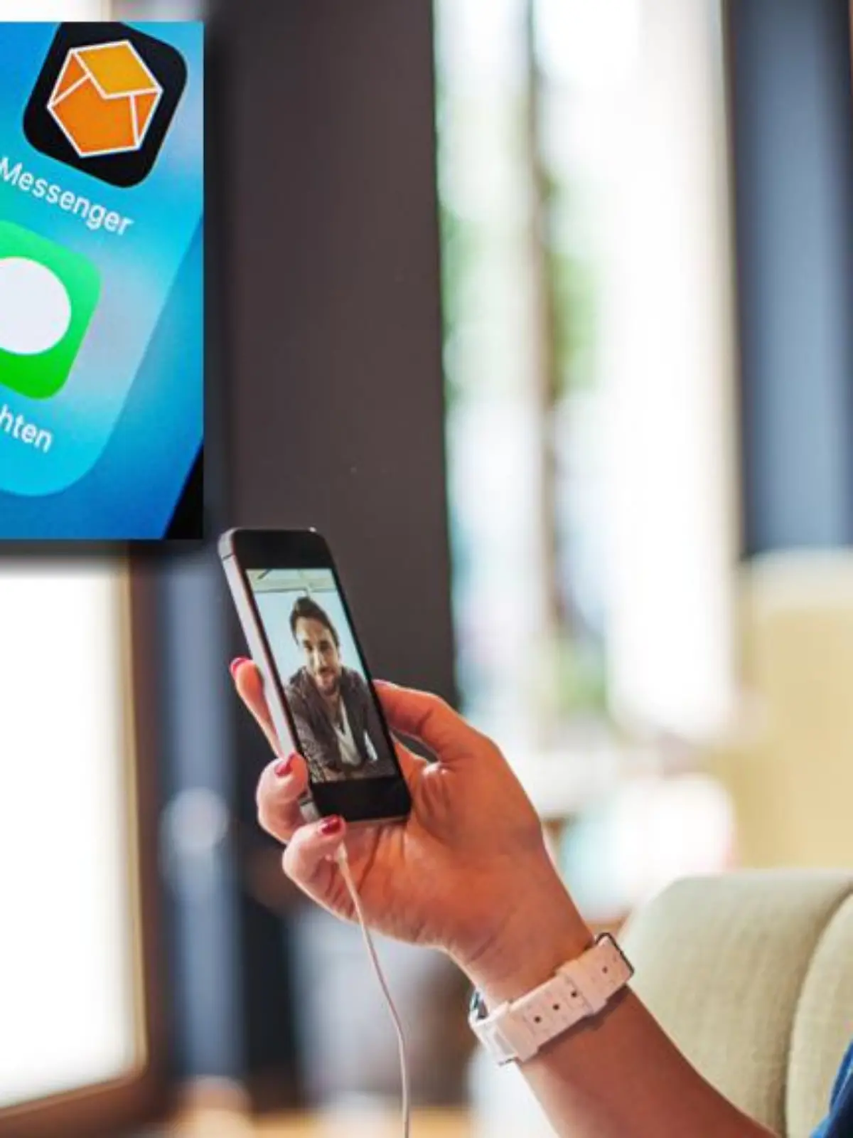 Eine Apple-Userin telefoniert über Facetime.