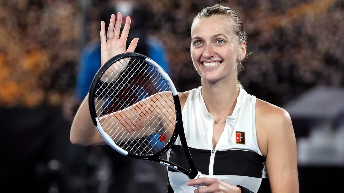 24.01.2019, Australien, Melbourne: Tennis, Grand Slam, WTA-Tour, Australian Open, Einzel, Damen, Halbfinale, Collins (USA) - Kvitova (Tschechien). Petra Kvitova jubelt nach dem gewonnenen Match. Foto: Mark Schiefelbein/AP/dpa +++ dpa-Bildfunk +++