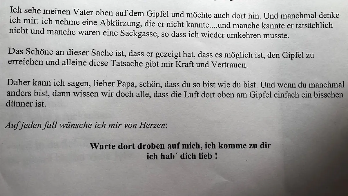 Bastian Yottas Vater Josef hat dieses Auszug einer angeblichen Rede auf Instagram hochgeladen