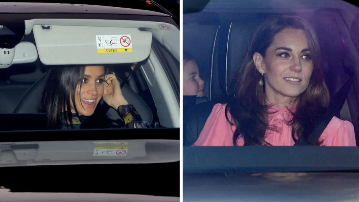 Herzogin Meghan und Kate auf dem Weg zum Buckingham Palast am 19. Dezember 2018.