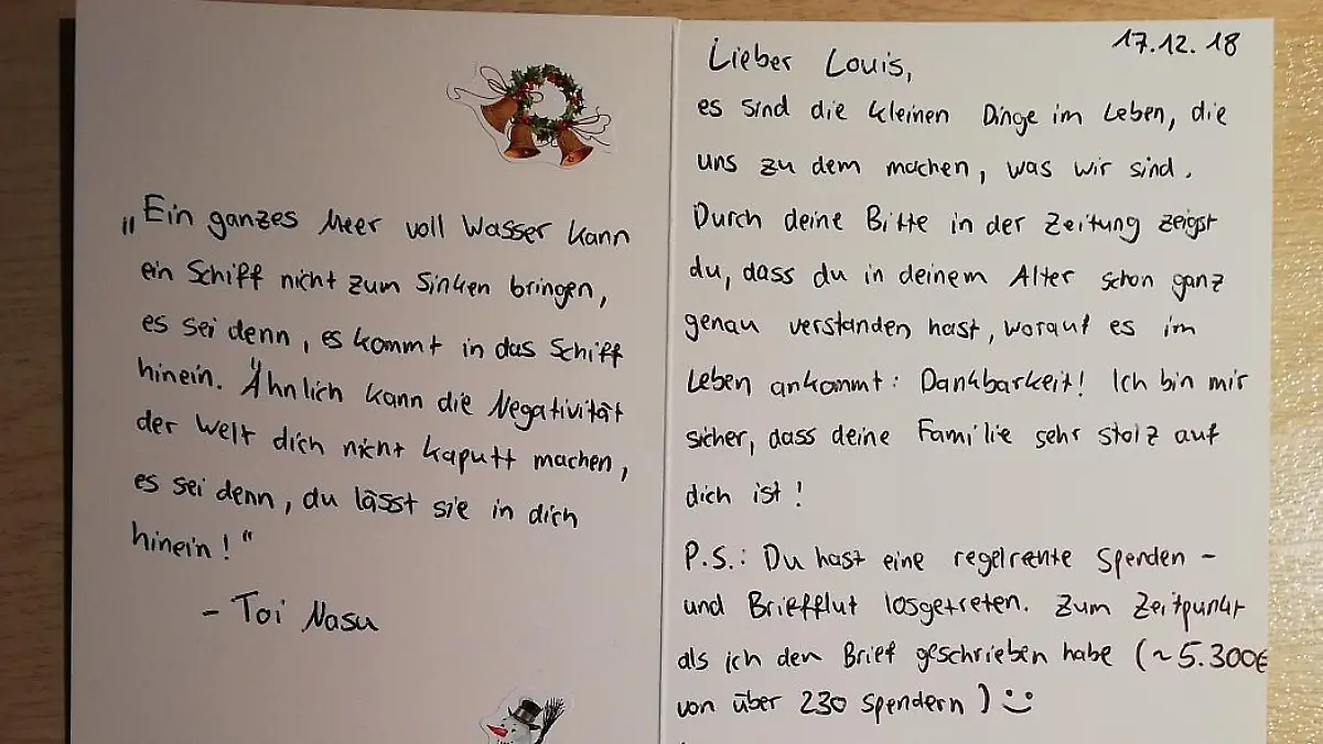 Weihnachtskarte Louis