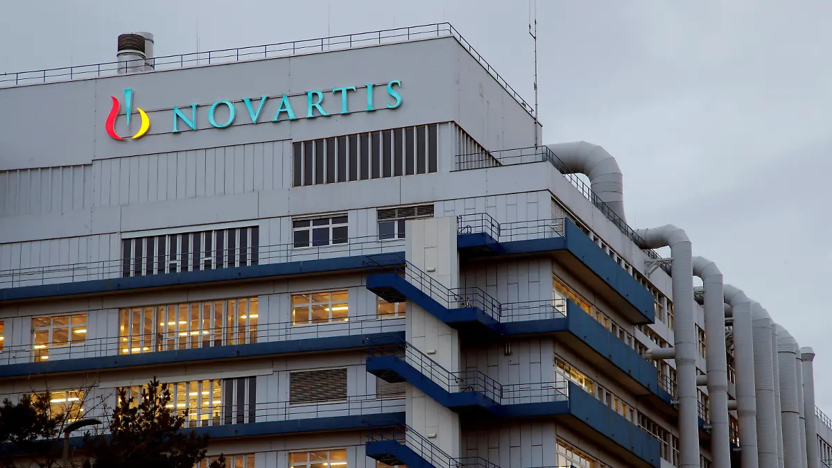 FILE PHOTO: Logo of Swiss drugmaker Novartis is seen at its branch in Schweizerhalle near Basel, Switzerland, March 29, 2018. REUTERS/Arnd Wiegmann/File Photo GLOBAL BUSINESS WEEK AHEAD