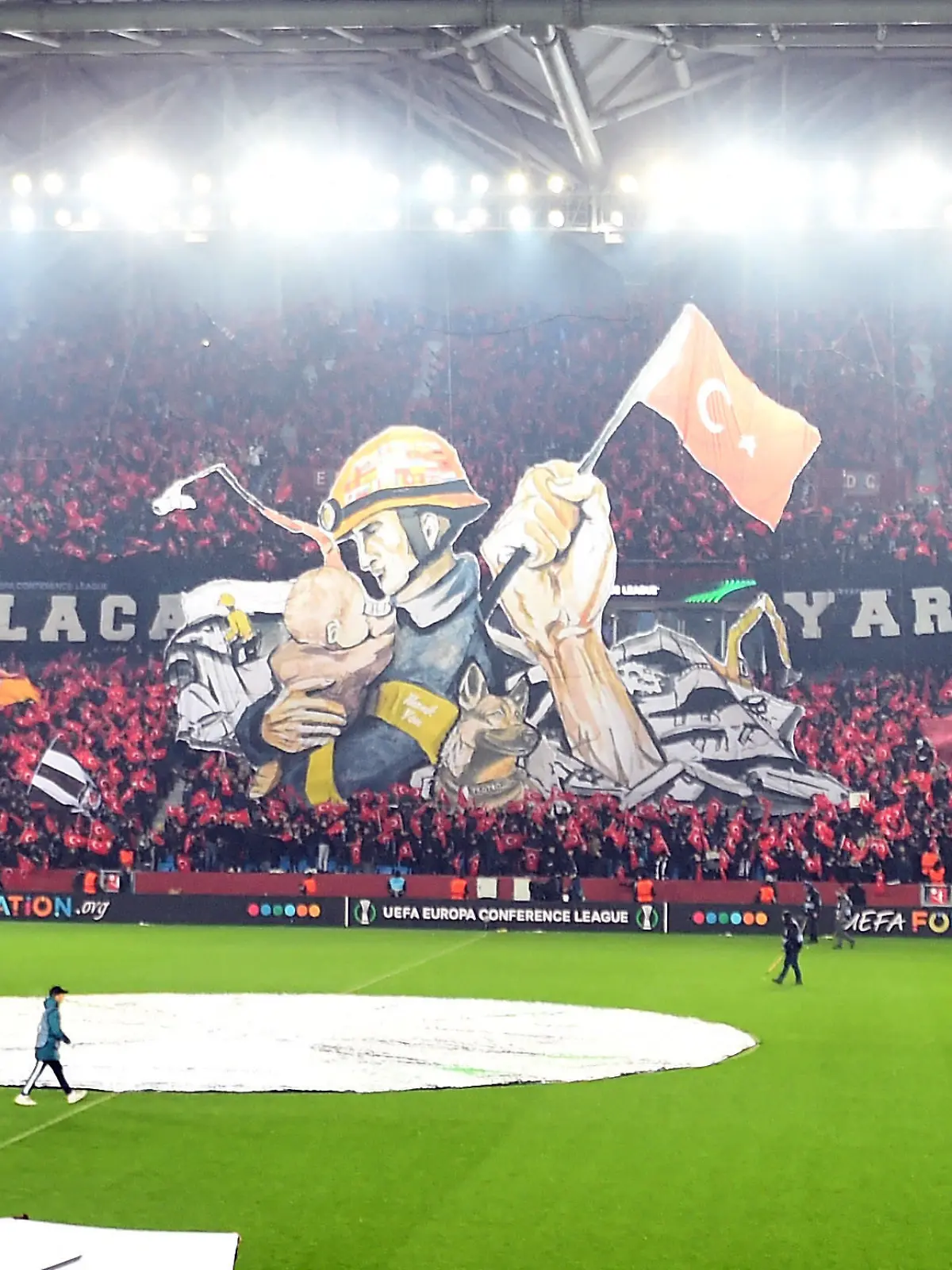 Atmosphere of Stadium before the UEFA Europa Conference League knockout round play-off leg one match between Trabzonspor and FC Basel at Senol Gunes Stadium in Trabzon, Turkey on February 16, 2023. Trabzon Turkey Copyright: xSeskimphotox Trabzon-Basel_160223 117